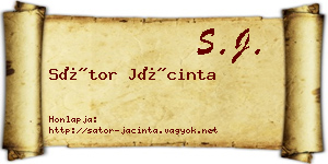 Sátor Jácinta névjegykártya
